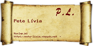 Pete Lívia névjegykártya